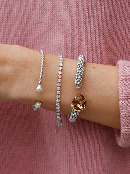 Classic Rope Bracelet Rhodium Light Colorado Topaz