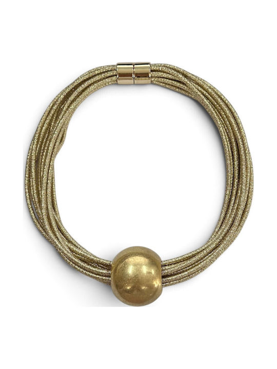 Γυναικείο Κολιέ Gold Multi-cord Ball Choker Magnetic Clasp Prime Steel Γυναίκες 48 Cm Ssn060 Γυναικείο Κολιέ Gold Multi-cord Ball Choker Magnetic Clasp Prime Steel Γυναίκες 48 Cm Ssn060