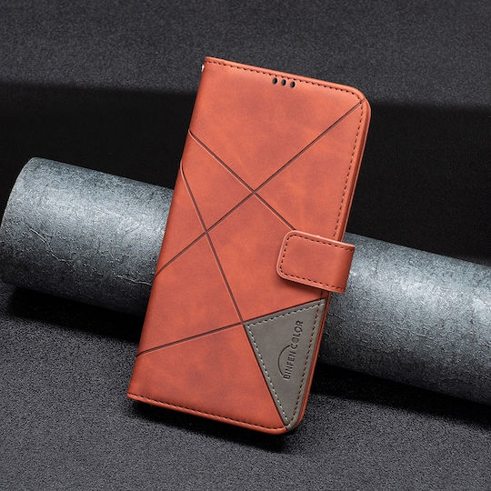 Binfen Color Motorola Edge 50 5g Fusion Leather Wallet Brown Mobile Phone Case