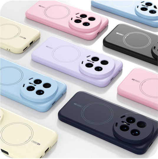 Abeel Honor Magic8 Lite/x9d 5g/honor X70 5g Thin Circle Magsafe Silicone Lilac Purple Mobile Phone Case