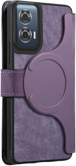 Caseneo Motorola Edge 50 Fusion Magsafe Retro Leather Wallet Purple