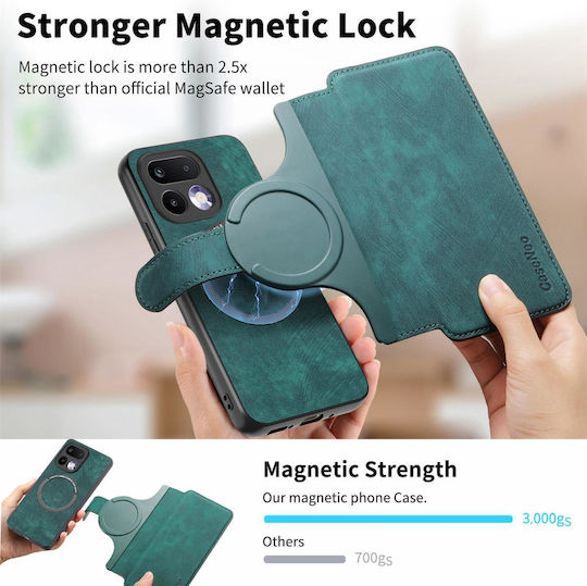 Caseneo Realme 16 Pro 5g Husă Retro din Piele Portofel Verde