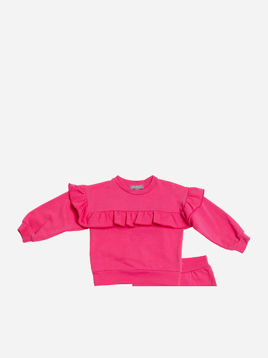 Kinder Sweatpants Set Mit Bluse Fuchsie