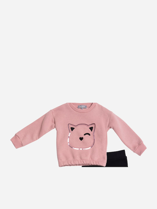 Kinder Trainingsanzüge Mit Bluse Dunkles Rosa/Schwarz