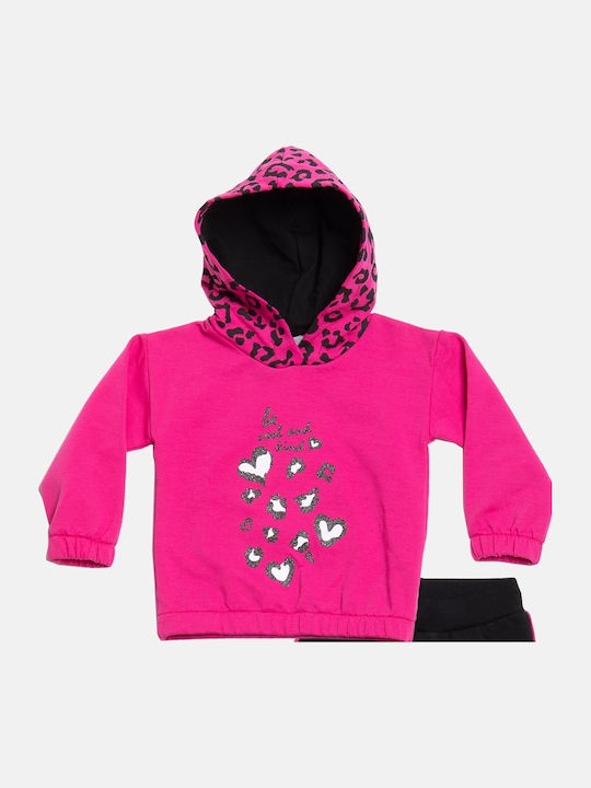 Kinder Trainingsanzug Mit Bluse Fuchsie/Schwarz