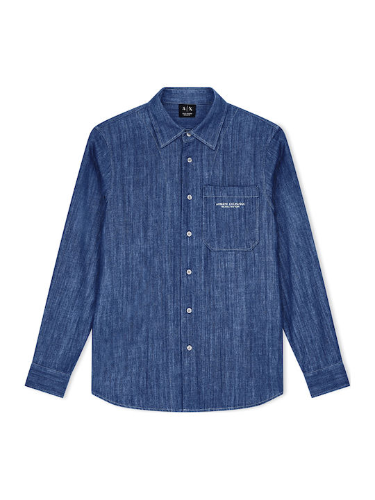 Cămașă Din Denim cu Mâneci Lungi, Croială Regular Fit, Albastră