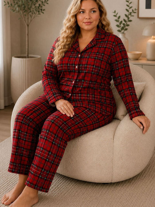Lindros Winter Women's Pyjama Set Red