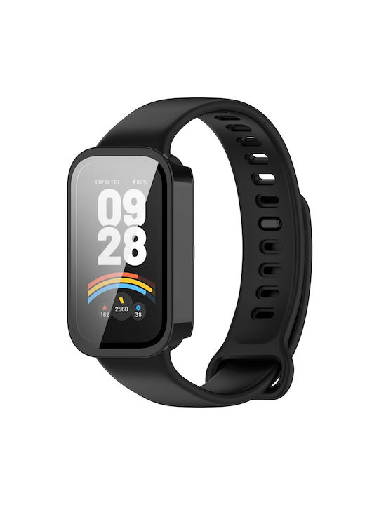 2 in 1 Protective Case + Tempered Glass Xiaomi Smart Band 9 Active Redmi Band 3 Black