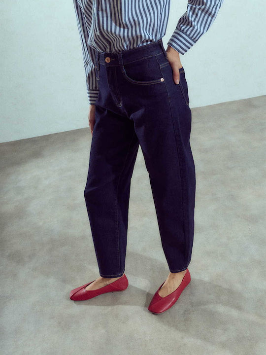 Celestino Damen Jeans Hosen Mit Rissen Loose Passform Dunkelblau