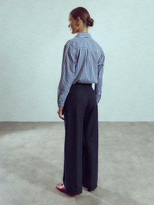 Celestino Women's Denim High Rise Wide Leg Loose Fit Dark Blue