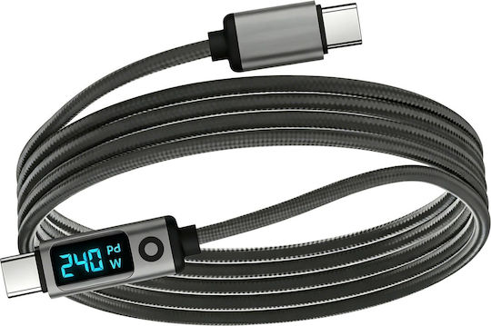 Mobile Origin LED USB 4 Video Kabel USB-C männlich - USB-C / DisplayPort 240W PD Grau 1,5m MO-LDU-CB18