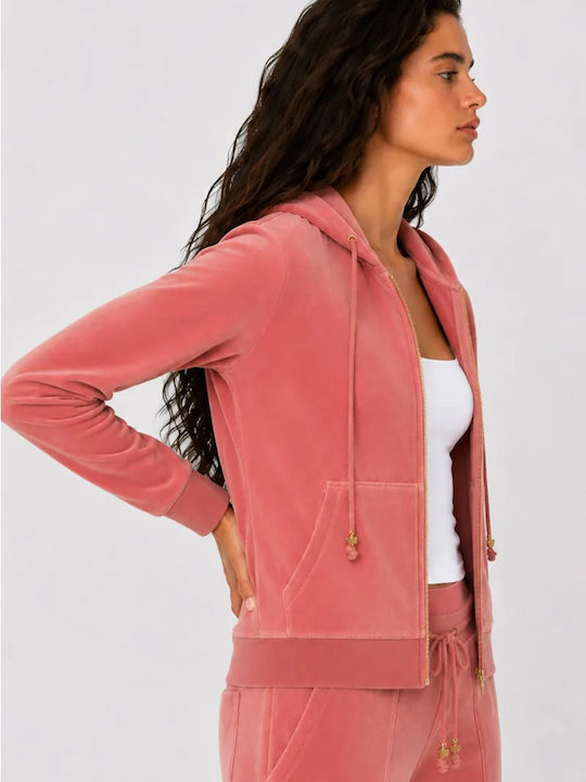 Women's Zip-Up Cardigan Pink