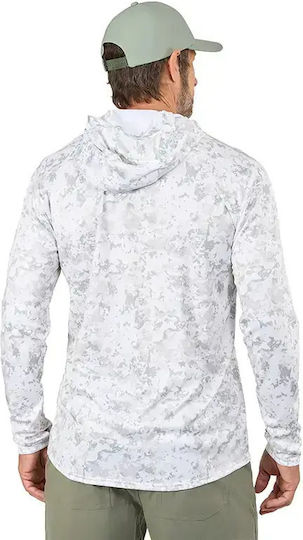 Bluză de pescuit Grundens Tough Sun Masked Hoodie UPF 50+ Squall Camo