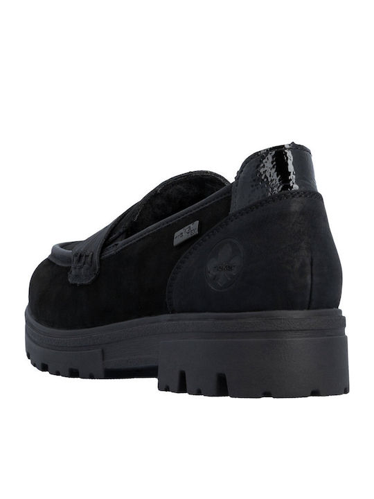 Damen Mokassins aus Leder in Schwarz Farbe