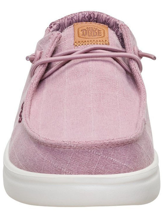 Wendy Rise Chambray Leder Damen Mokassins in Lila Farbe