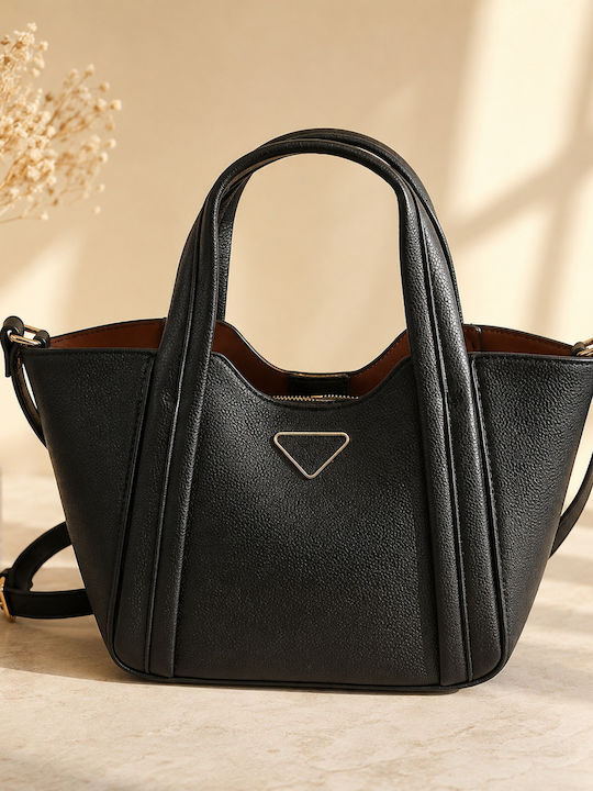 Verde Damen Schultertasche Schwarz