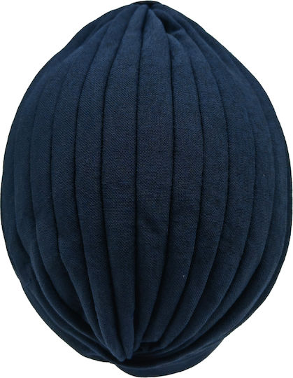Turban Bumbac-Lycra Plisuri Nod Albastru