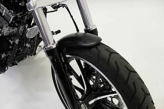 Cult Werk Front Fender Hd-bro001 Custom Harley Davidson Fxbrs 1868 Abs 18-22 Black