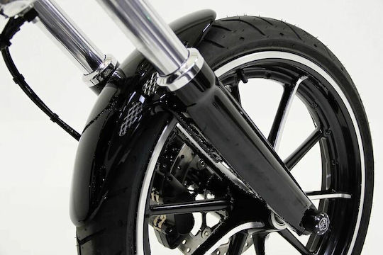 Cult Werk Front Fender Hd-bro004 Custom Harley Davidson Fxbrs 1868 Abs 18-22 Black