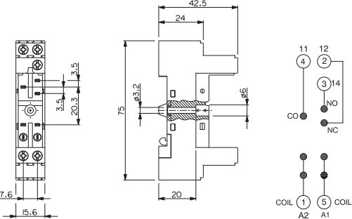Ersce Es 35 Relaisständer Elektrische Schalttafel-Zubehör 01.078.0049