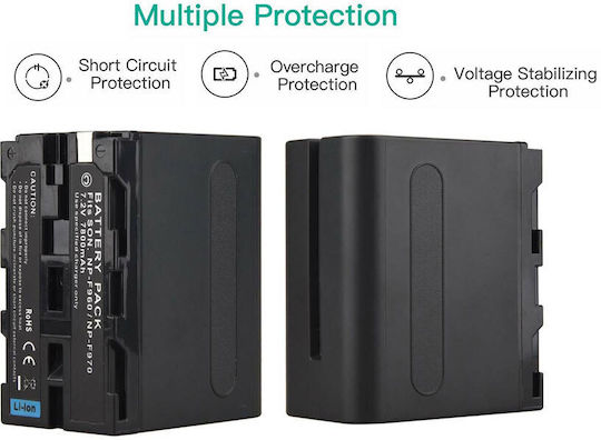 Diat Doppelter Kamerabatterien Ladegerät Bildschirm Ac Dc Usb Ports 2 Decoding Batterien 7800mah NP-F970
