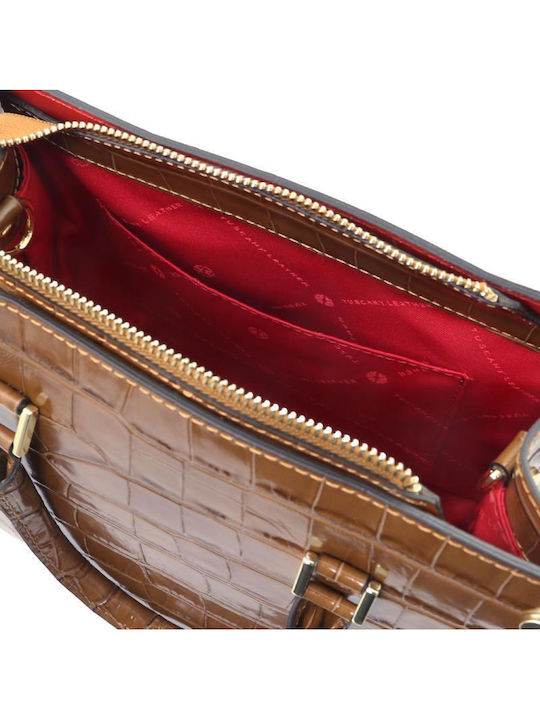 Leather Women's Handbag Tabac Brown