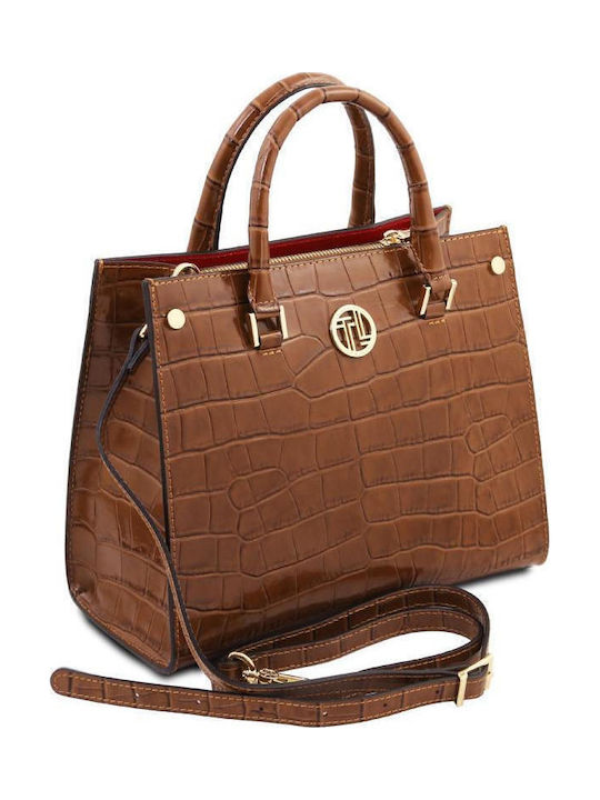 Leather Women's Handbag Tabac Brown