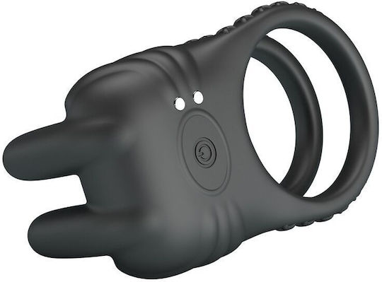 Pretty Love Sini Rechargeable Vibrating Cock Ring 10 Functions Black