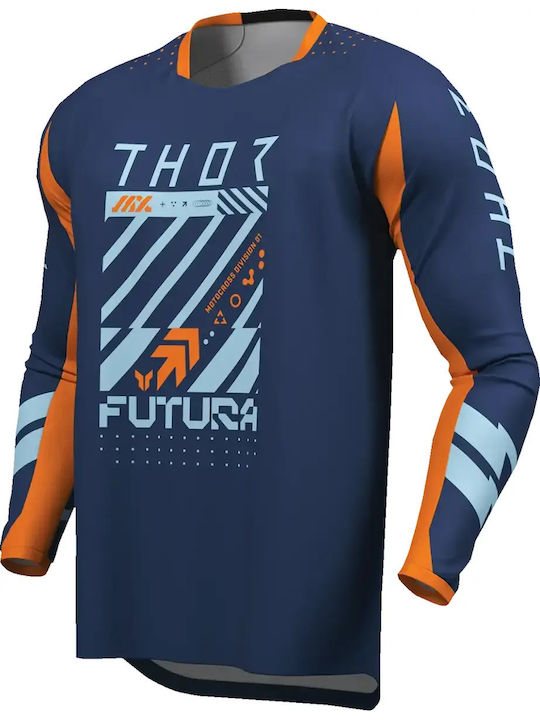Kids Motocross Long-Sleeved Riding Jersey Navy Blue Color