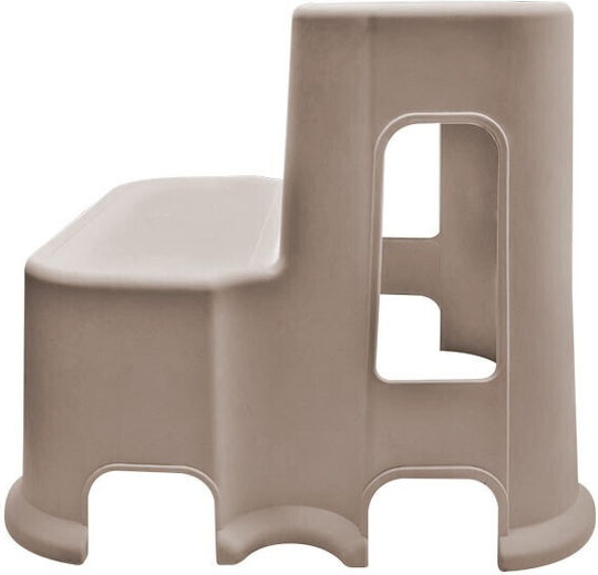 Federico Plastic Double Step Stool 100kg Beige 38yx37pcm