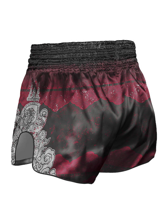 Muay Thai 8 Weapons Hanuman Black Red Boxing Shorts