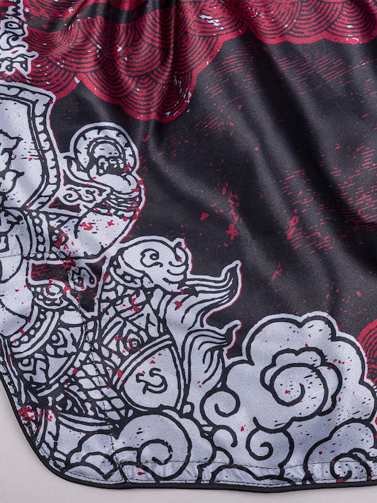 Muay Thai 8 Weapons Hanuman Black Red Boxing Shorts