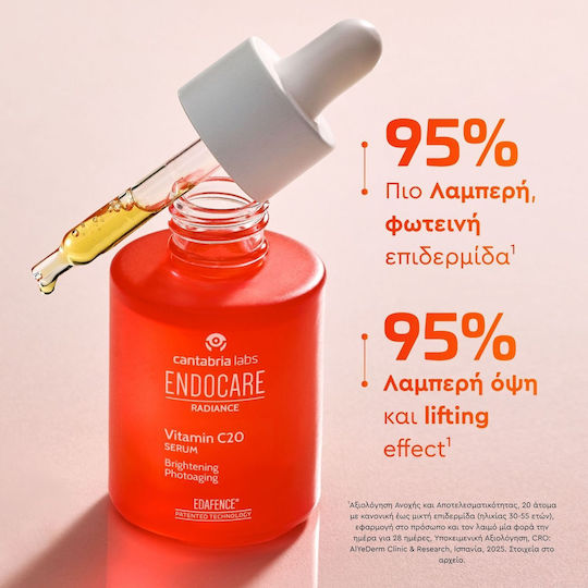 Cantabria labs Endocare Radiance Vitaminc C20 Αντιγηραντικό Serum Προσώπου με Βιταμίνη C για Λάμψη & Lifting 30ml