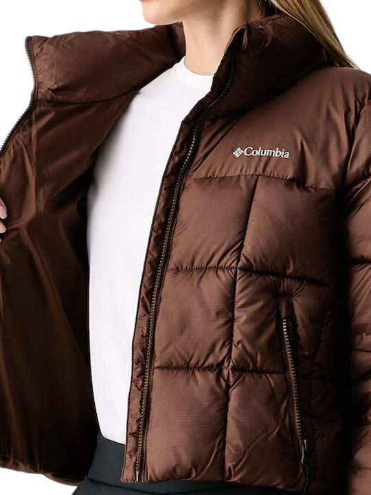 Puffect Iii Crop Дамско Puffer Яке за Зима Кафяво