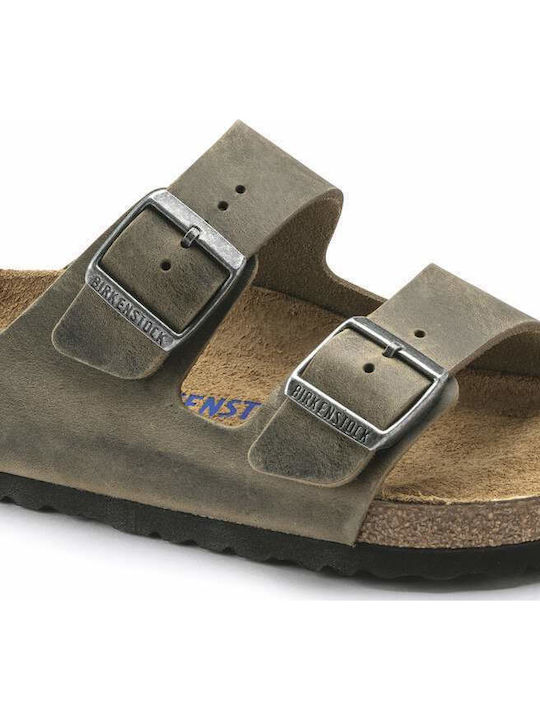 Arizona Soft Footbed Oiled Leather Leder Herrensandalen Faded Khaki Regelmäßig Passform