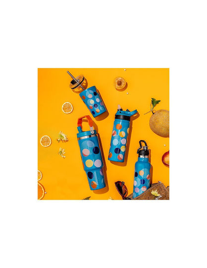 Nava "we Care" Чаша Термос Неръждаема Стомана / Пластмаса Без BPA 350ml Color Dots със Сламка