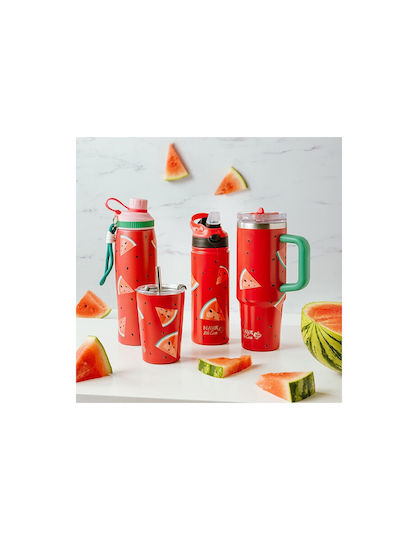 Nava "we Care" Бутилка Термос Неръждаема стомана 500ml Watermelon с Сламка