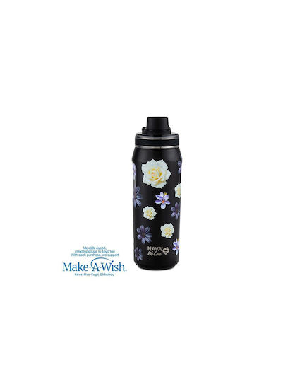 Nava "we Care" Бутилка Термос Неръждаема Стомана 500ml Black Floral
