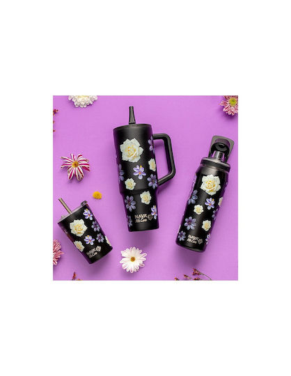 Nava "we Care" Бутилка Термос Неръждаема Стомана 500ml Black Floral