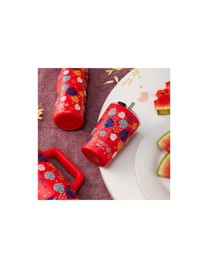 Nava "we Care" Термочаша Неръждаема Стомана / Пластмаса Без BPA 350ml Aloha Със Сламка