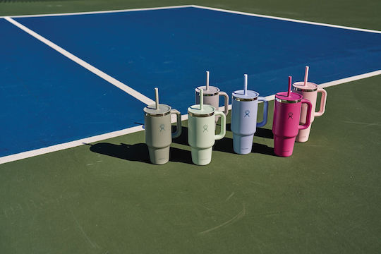 Hydro Flask Handled Tumbler Термос 710ml THERMOS ALL AROUND TRAVEL TUMBLER Birch със сламка и дръжка