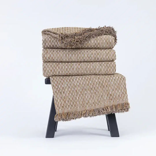 Borea Ριχτάρι Πολυθρόνας Chenille 180x180εκ. Μουσταρδί
