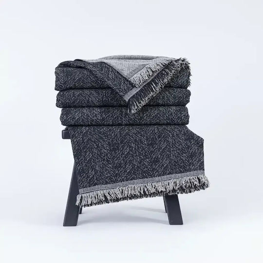 Borea Borea Three-Seater Sofa Throw Two Sides 180x300cm Petrol Blue