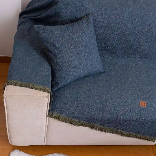 Borea Borea Sofa Throw 2 Sides 180x250cm Petrol Blue