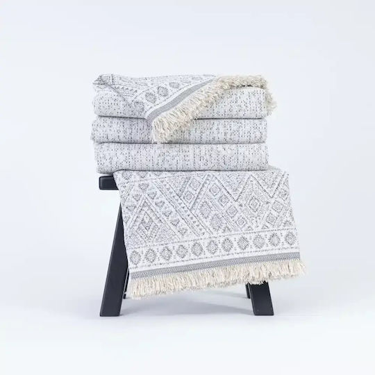 Borea Armchair Throw Chenille 180x180cm Ecru