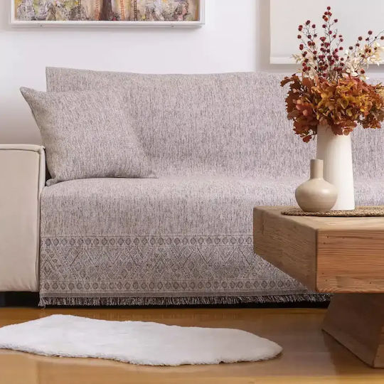 Borea Ριχτάρι Πολυθρόνας Chenille 180x180εκ. Γκρι