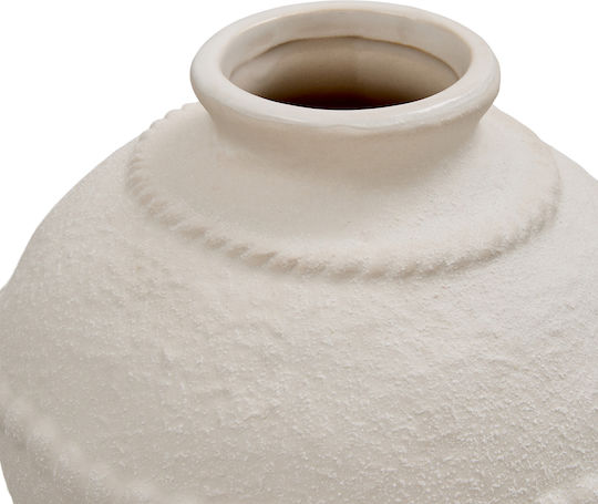 Decorative Ceramic Vase Lewis White Φ16.3xH15cm