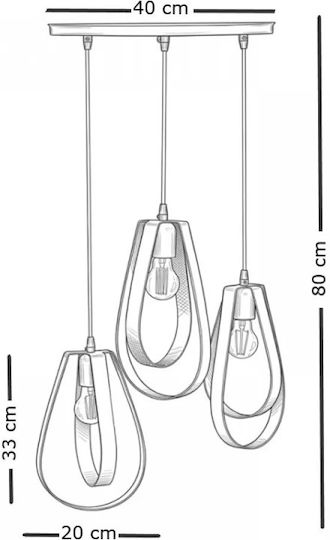 NG Santas Deckenleuchte Kupfer 40x80cm