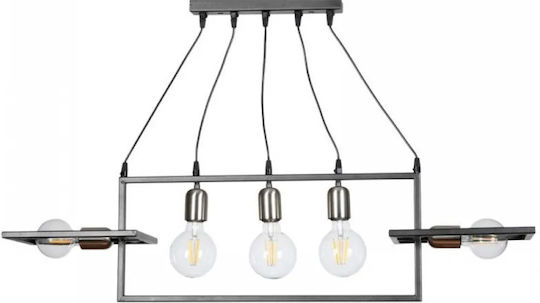 NG Santas Deckenleuchte Grau Schiene für 5 Lampenbirnensockel E27 100x25cm