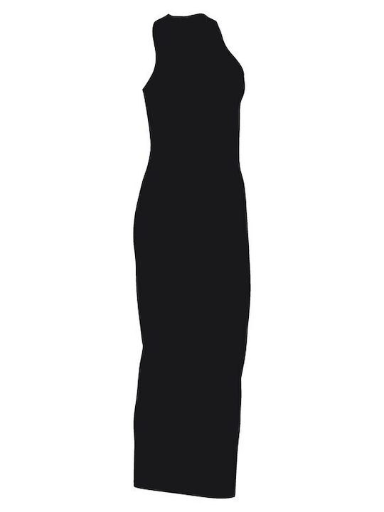 Rochie Midi Sport Fără Mâneci Neagră